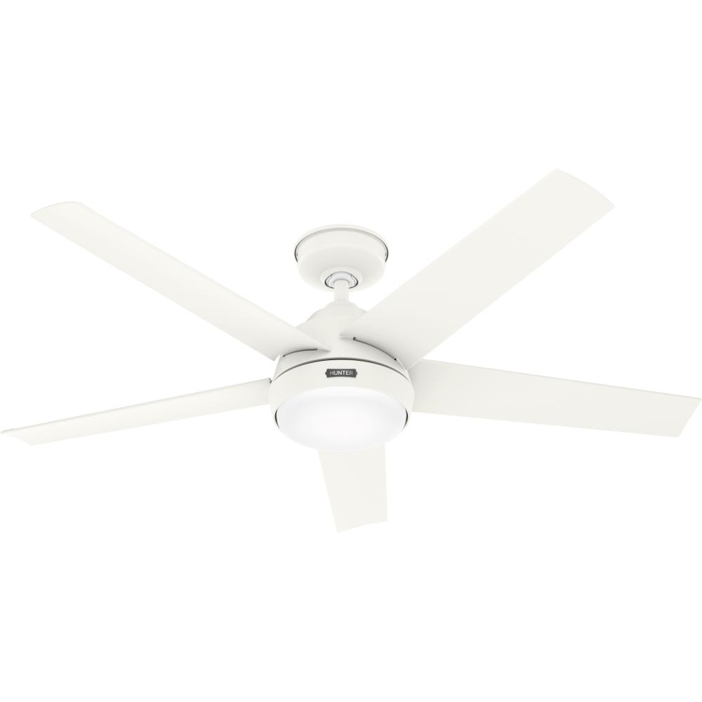 Hunter 52 in Skyflow Matte White WeatherMax Indoor / Outdoor Ceiling Fan w/ LED Lt Kit