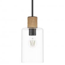 Hunter 13110 - Hunter Vanning Noble Bronze and Natural Sisal Rope with Clear Glass 1 Lt Pendant Ceiling Lt Fixture