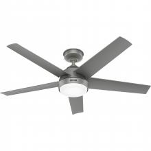 Hunter 52612 - Hunter 52 in Skyflow Matte Silver WeatherMax Indoor / Outdoor Ceiling Fan w/ LED Lt Kit