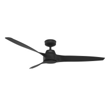 Hunter 52997 - Hunter 60 inch Mosley ENERGY STAR® Matte Black Damp Rated Ceiling Fan and Wall Control