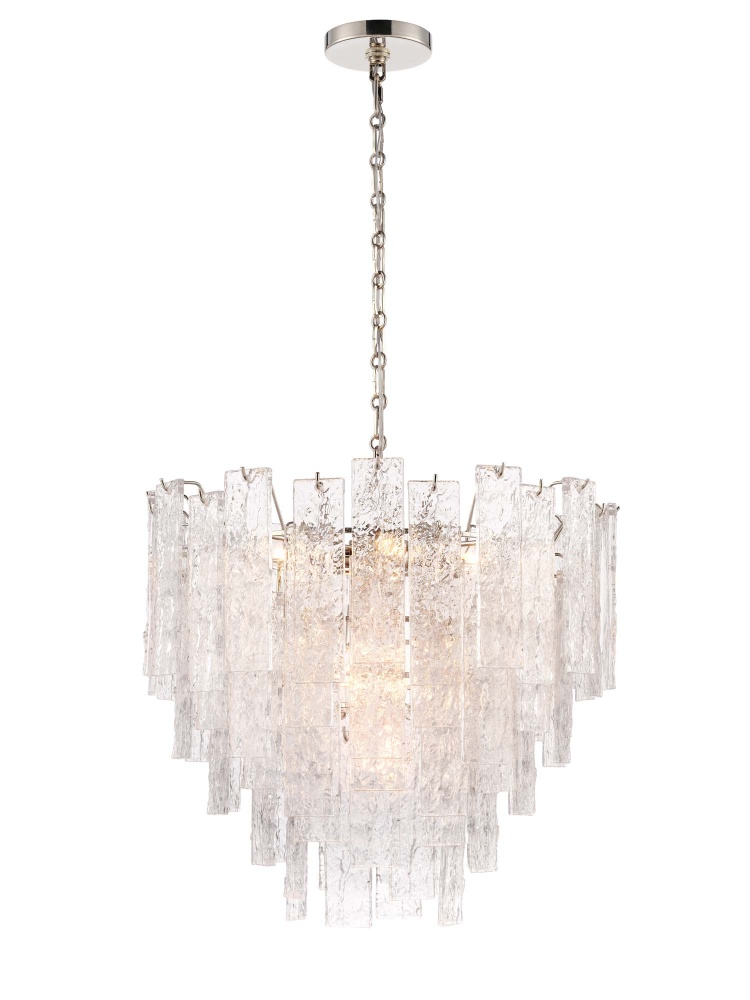 Flavia Small Round Chandelier - Polished Nickel
