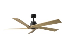 Visual Comfort & Co. Fan Collection 5ASPR56MBKNH - Aspen 56 - Midnight Black w Natural Honey Blades