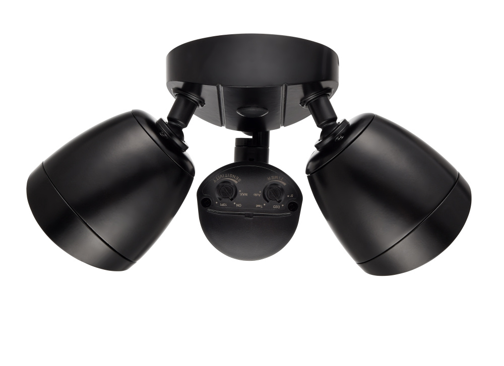 10.5" High 2-Light LED Outdoor Security Flood Light - Powder Coated Matte Black