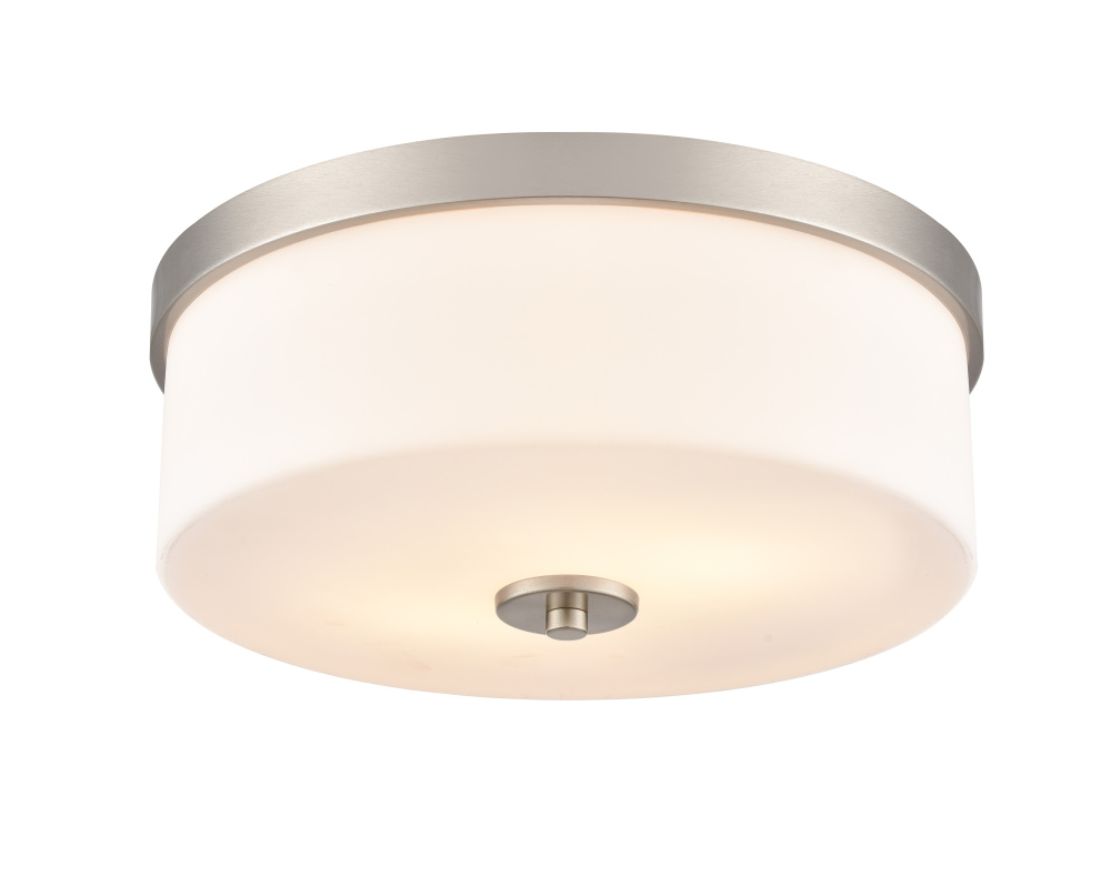 Laphia 13.25" Wide 2-Light Flushmount - Brushed Nickel