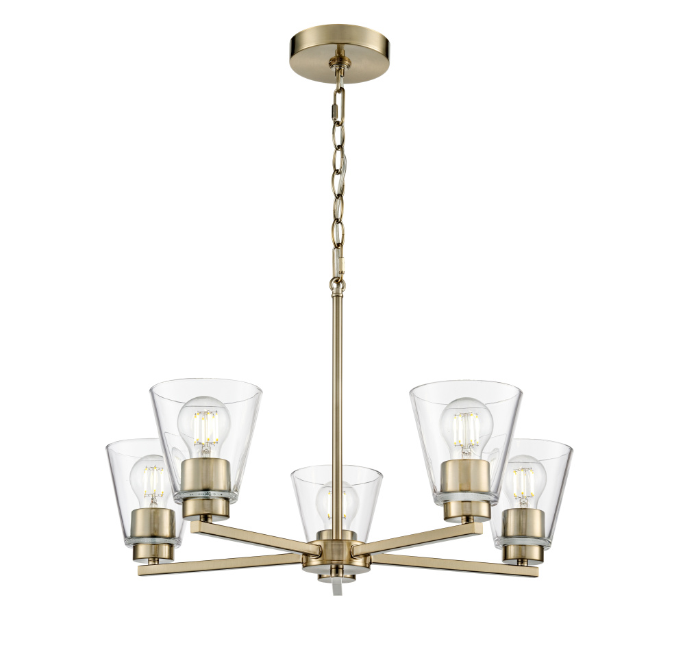Strayhan 24" 5-Light Chandelier - Modern Gold