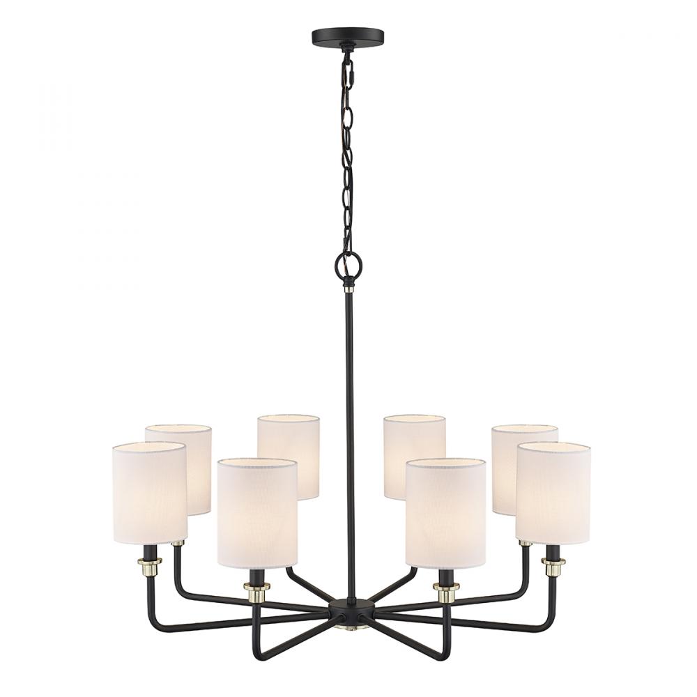 Chelsea 8-Light Chandelier Ceiling Light Matte Black Modern Gold