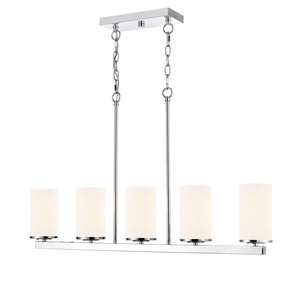 Verlana 35" 5-Light Linear Chandelier - Chrome