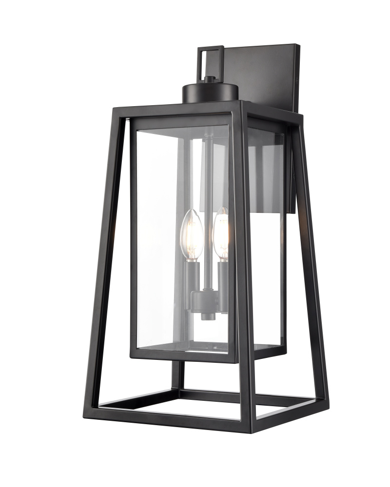 Denzell 21.25" High 2-Light Outdoor Wall Sconce - Powder Coated Black