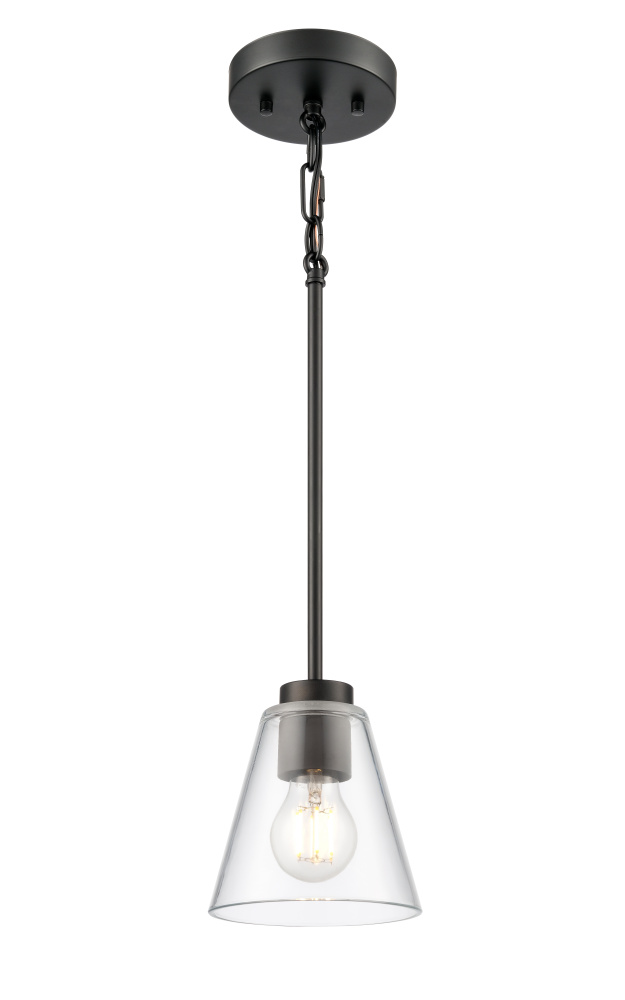 Strayhan 5.75" 1-Light Mini Pendant - Matte Black