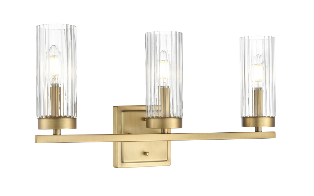 Iversen 21" Wide 3-Light Vanity - Vintage Brass