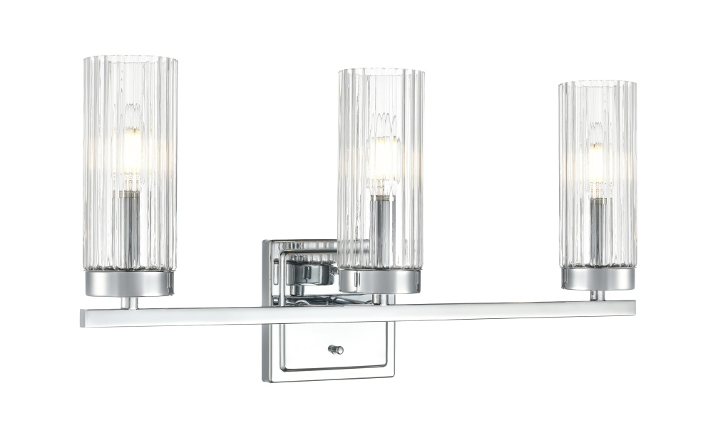 Iversen 21" Wide 3-Light Vanity - Polished Chrome