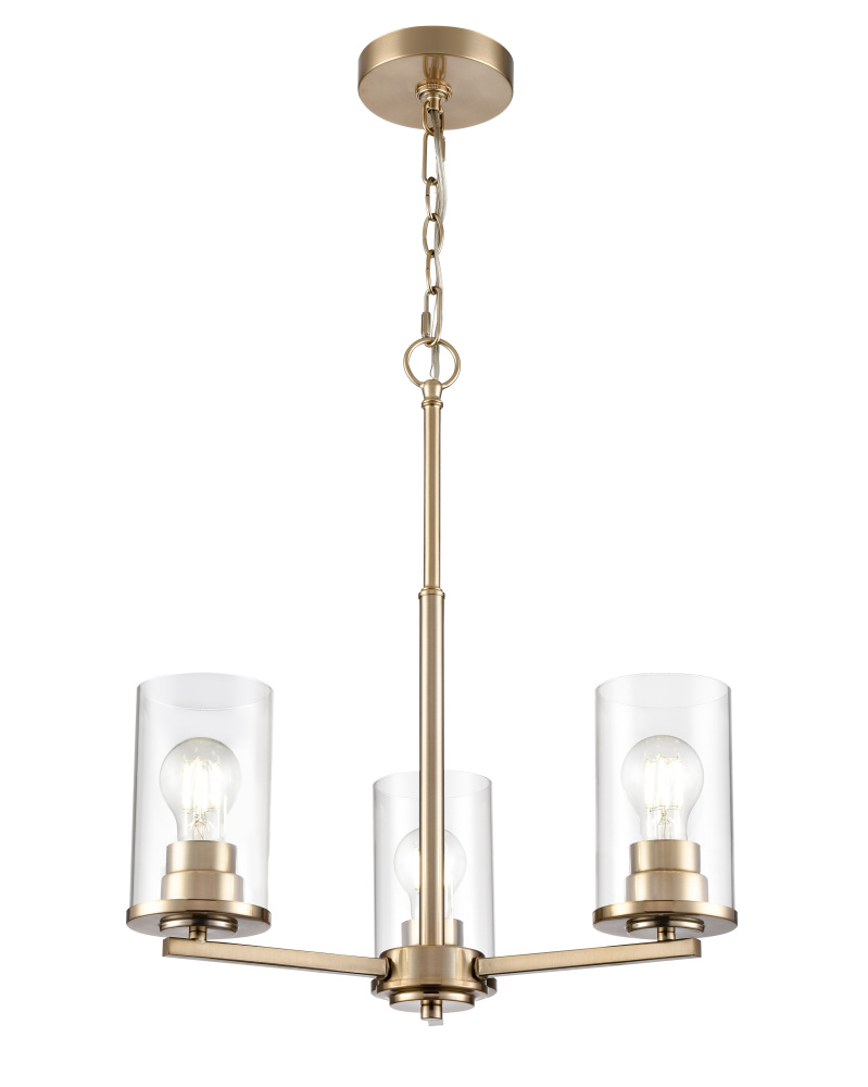 Verlana 19" Wide 3-Light Chandelier - Modern Gold