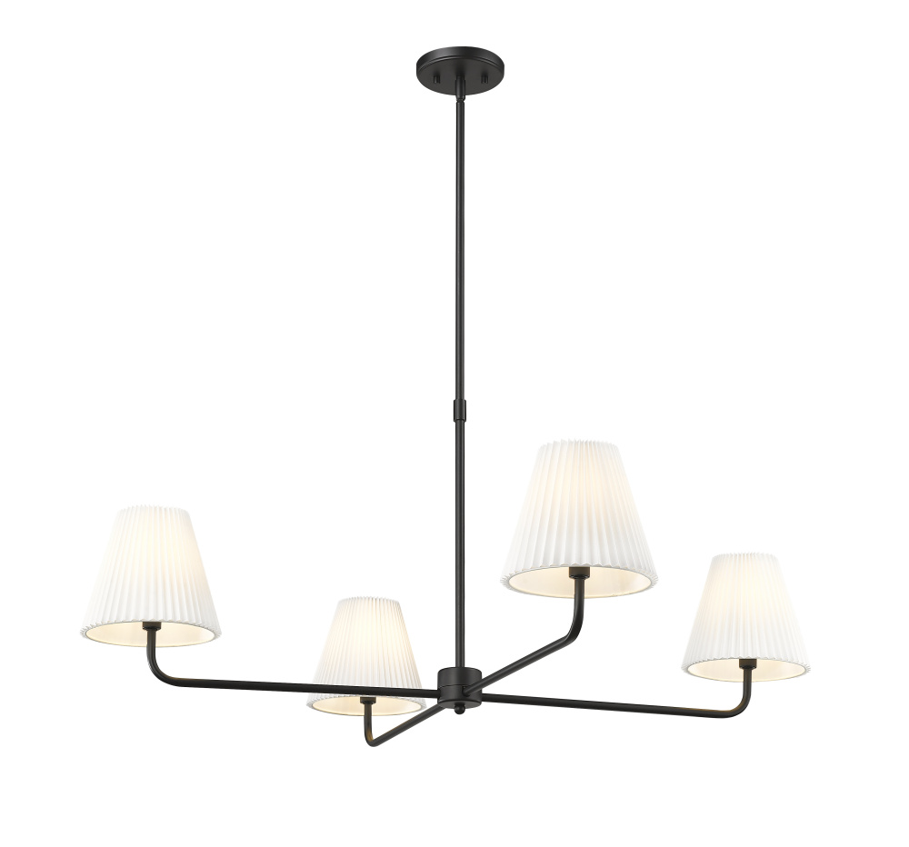 Ami 40" Wide 4-Light Chandelier - Matte Black