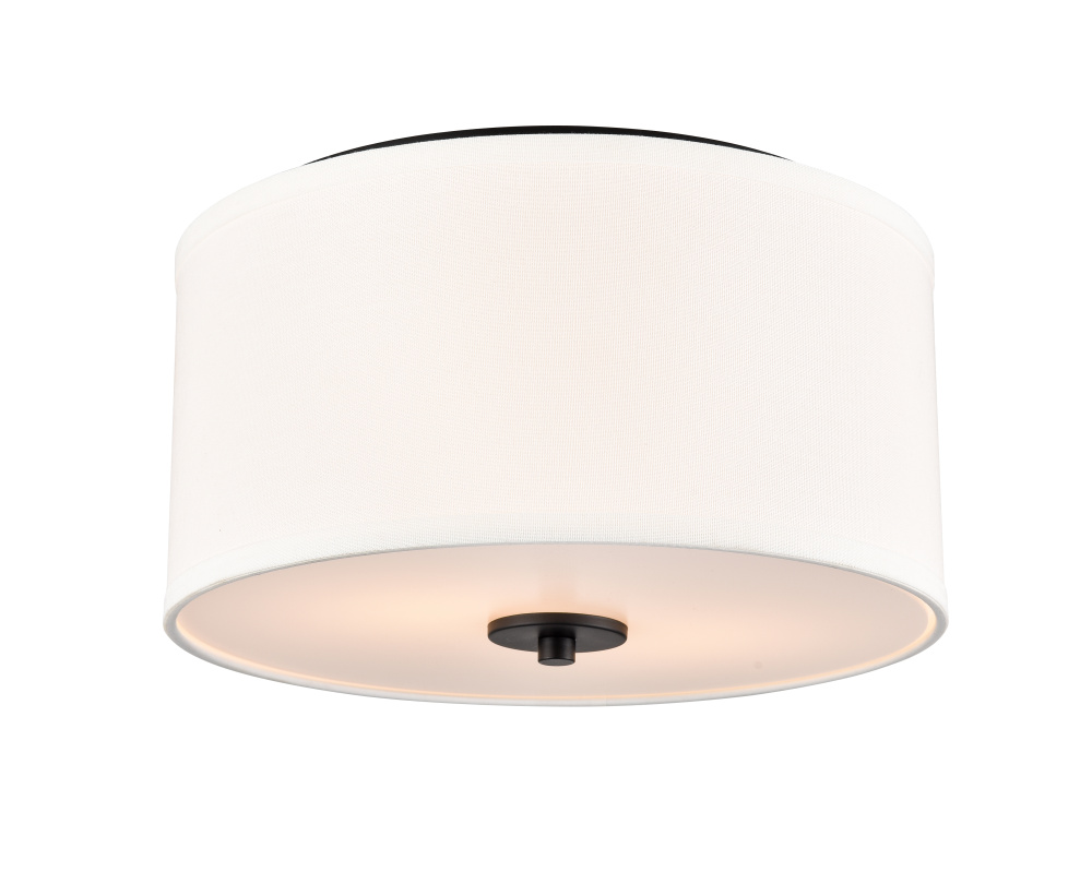 Guyten 13" Wide 2-Light Flushmount - Matte Black