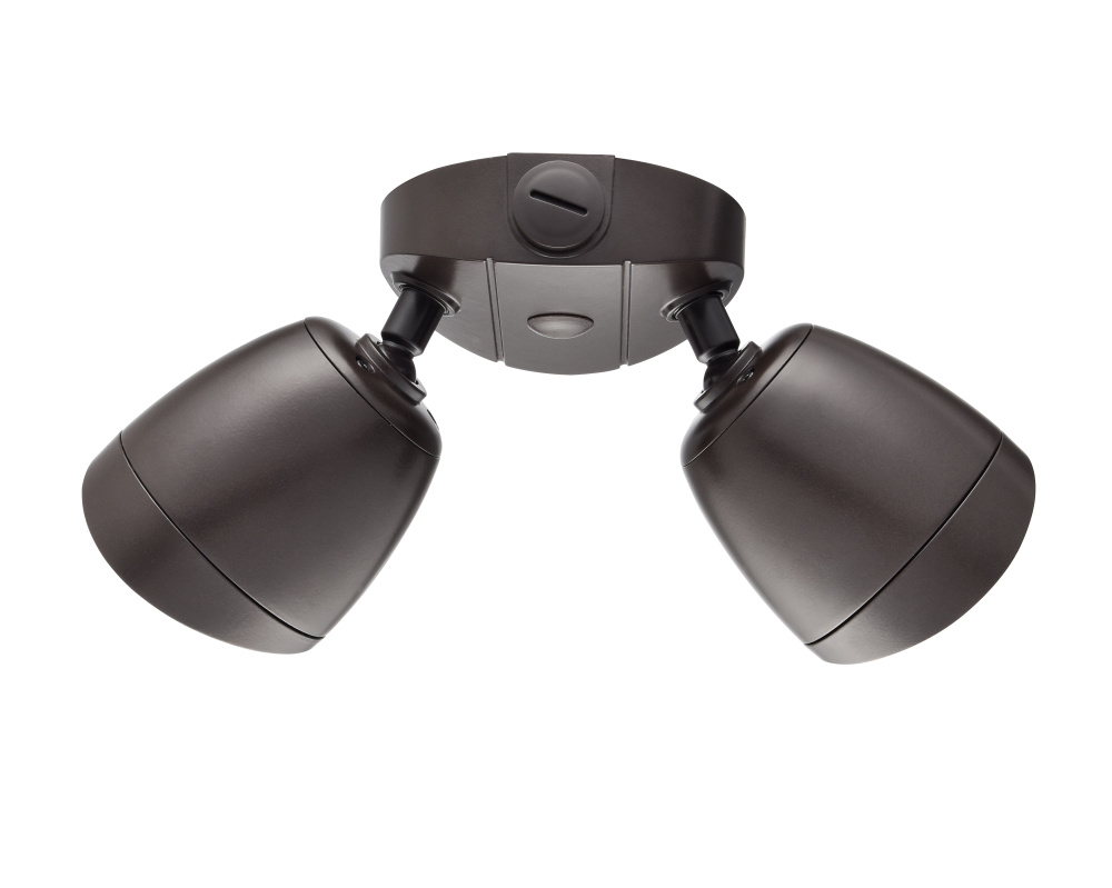 4.25" High 2-Light LED Outdoor Security Flood Light - Powder Coated Bronze