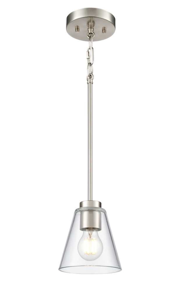 Strayhan 5.75" 1-Light Mini Pendant - Brushed Nickel