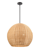 Millennium 9025-NAT - Elise 22" Wide 3-Light Pendant - Matte Black