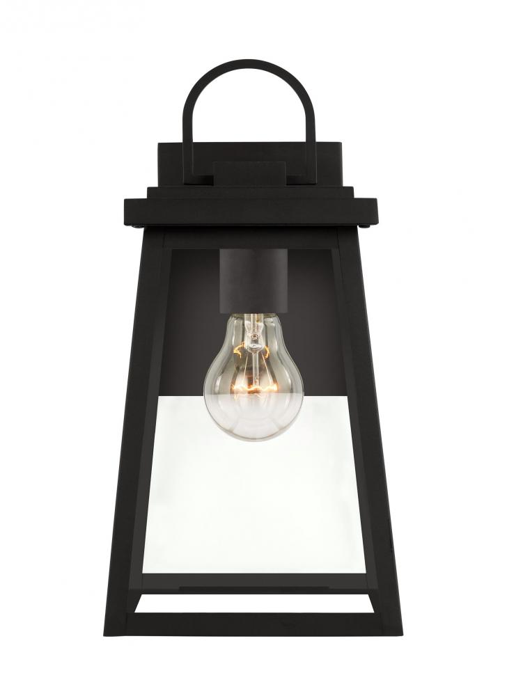 Founders modern 1-light LED outdoor exterior medium wall lantern sconce in black Finish