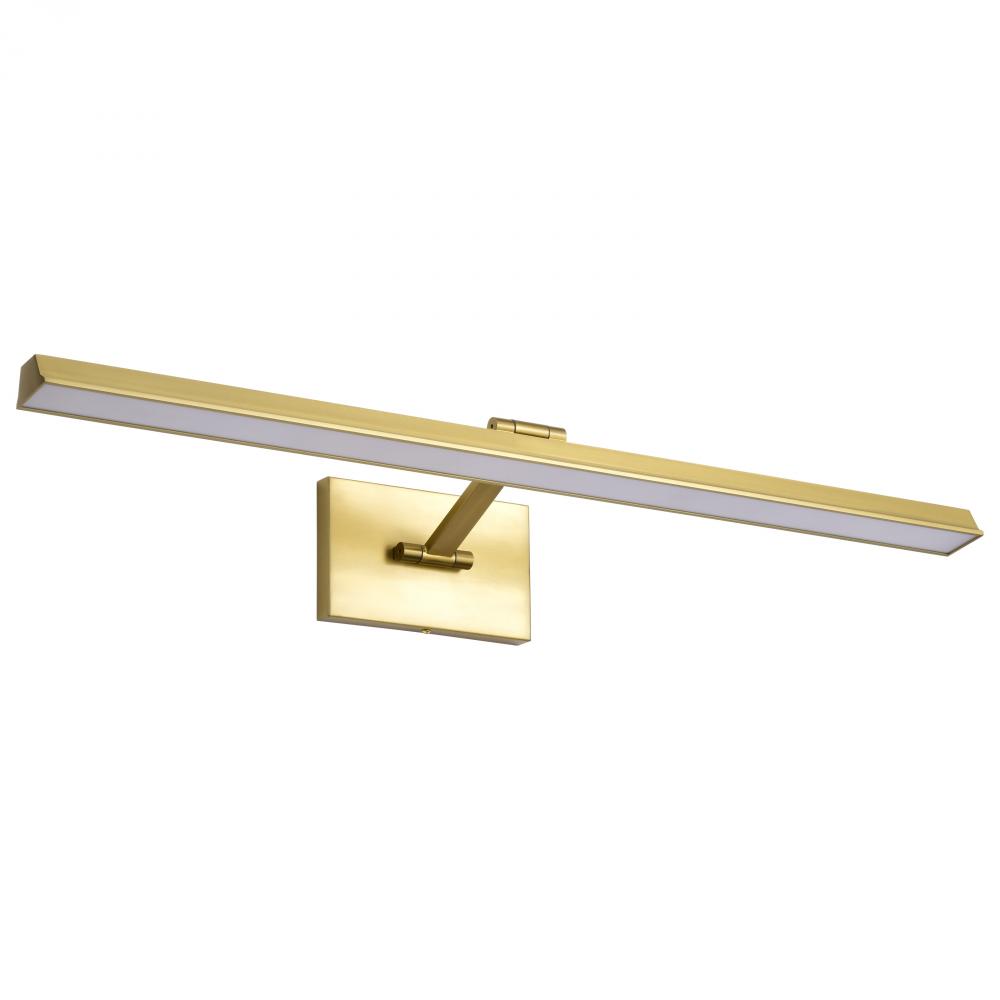 Hazel; 3 Foot LED Picture Light; 3 CCT Selectable; Vintage Brass Finish; Acrylic Lens