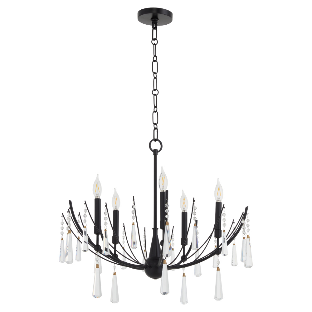 ELOISE 5 LIGHT CHANDELIER - MATTE BLACK