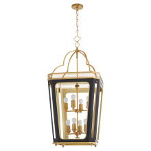 Quorum 840-8-5947 - LOIRE 8 LIGHT PENDANT - MATTE BLACK/BRUSHED BRASS