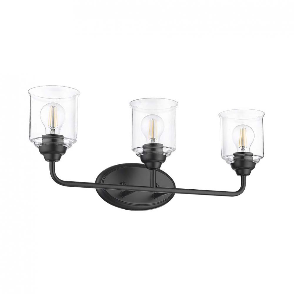 Acheron 3-Light Clear Glass Vanity - MB