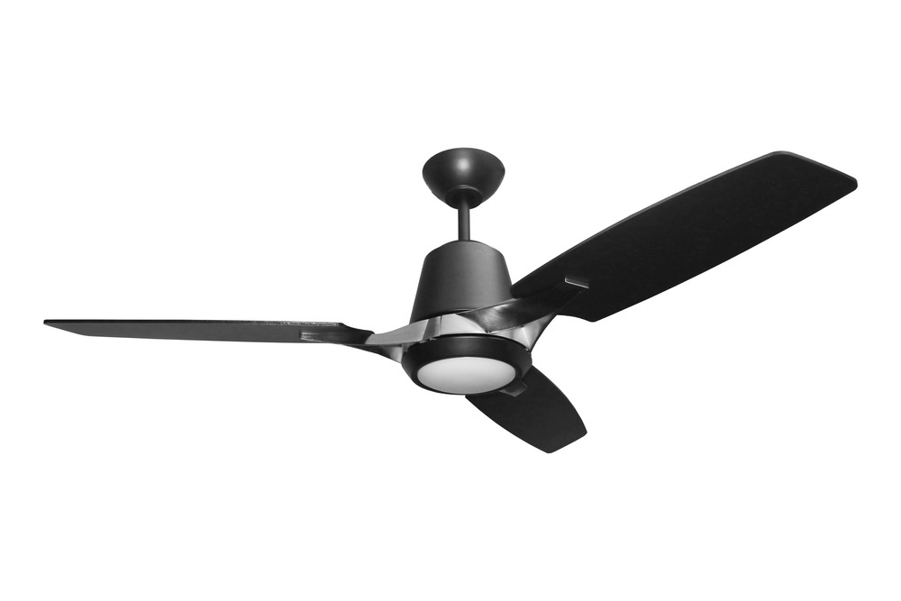 52" Verona 3 Blade Matte Black Fan Integrated LED