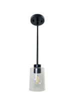 HOMEnhancements 21453 - Mincio 1-Light Clear Glass Mini Pendant - MB