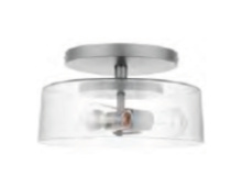 HOMEnhancements 21792 - 3-Light 15" Clear Glass Semi-Flush Entry - NK