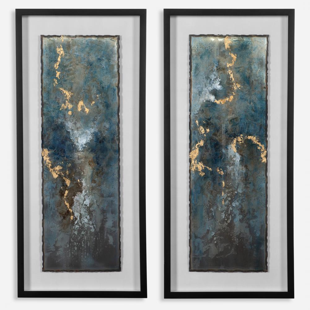 Uttermost Glimmering Agate Abstract Prints Set/2