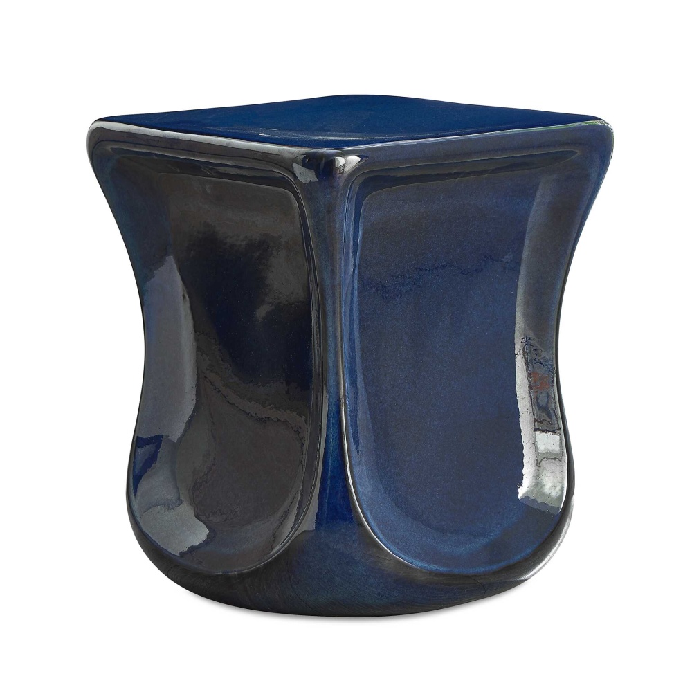 Uttermost Kaz Deep Blue Garden Stool