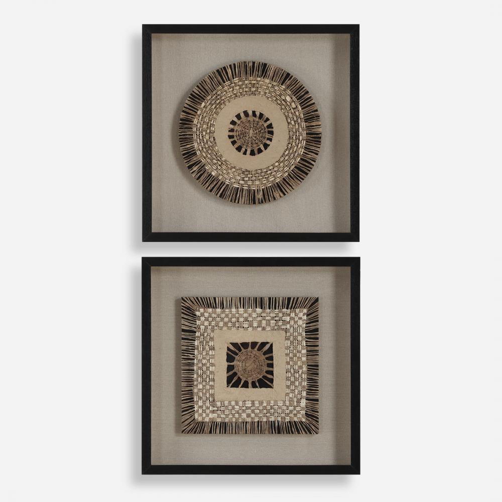 Uttermost Intertwine Knit Paper Shadow Box Set/2