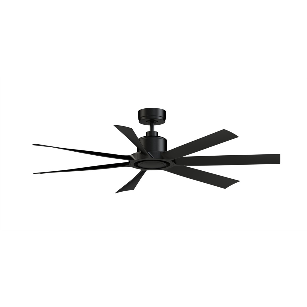 Lenzi 60 inch Indoor/Outdoor Ceiling Fan with LED Light Kit - Black with Black blades