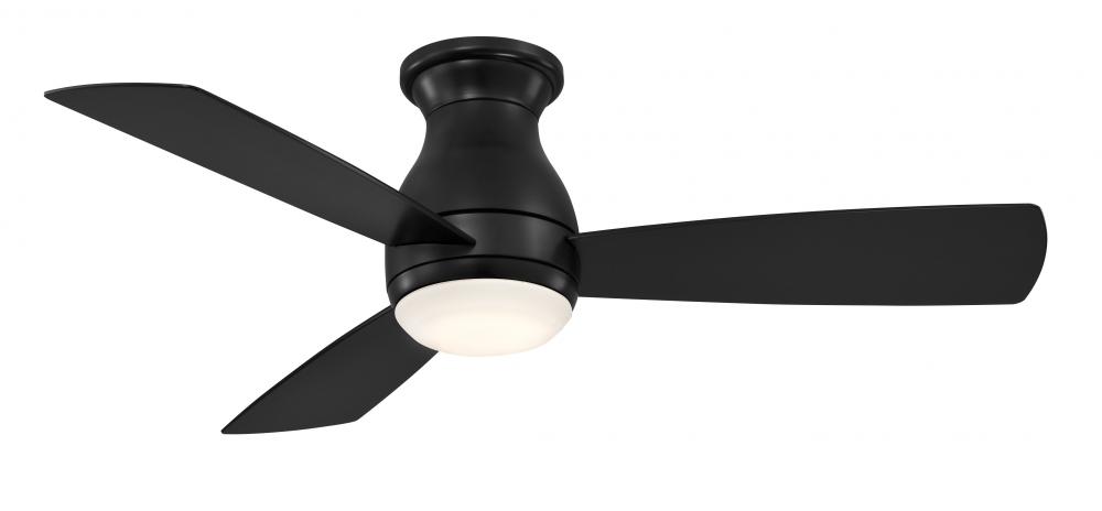 Hugh 44 inch Indoor/Outdoor Ceiling Fan with LED Light Kit - Black